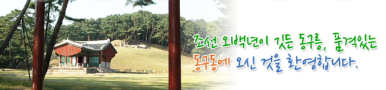 조선 오백년이 깃든 동구릉, 품격있는 동구동에 오신 것을 환영합니다.