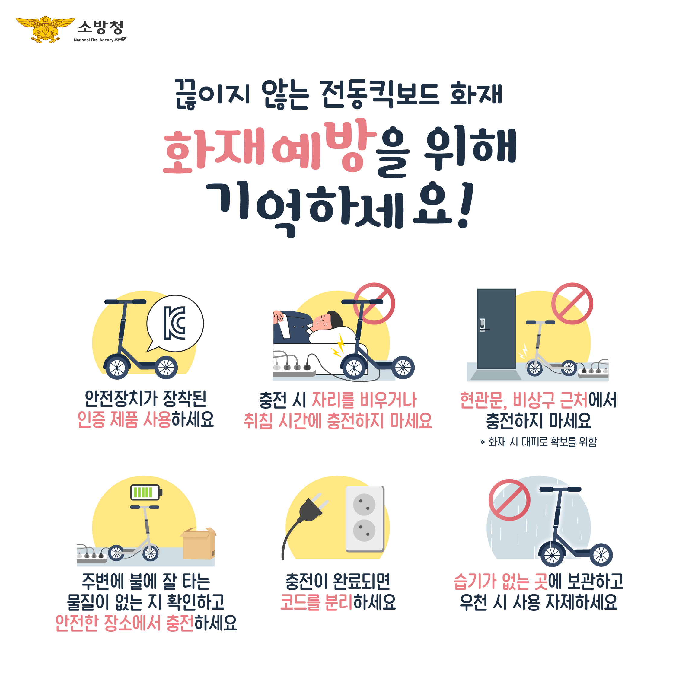 여름철 전동킥보드 화재예방을 위한 행동요령 이미지 1 - 본문에 자세한설명을 제공합니다.