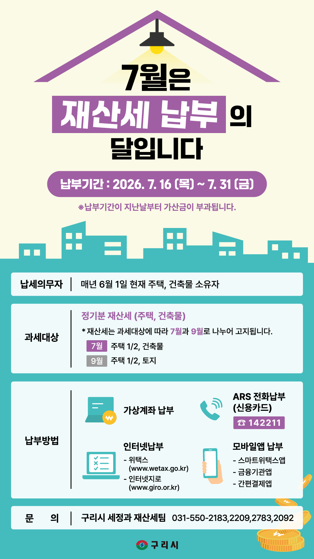 7월은 재산세(주택1/2,건축물) 납부의 달입니다. 이미지 2 - 본문에 자세한설명을 제공합니다.