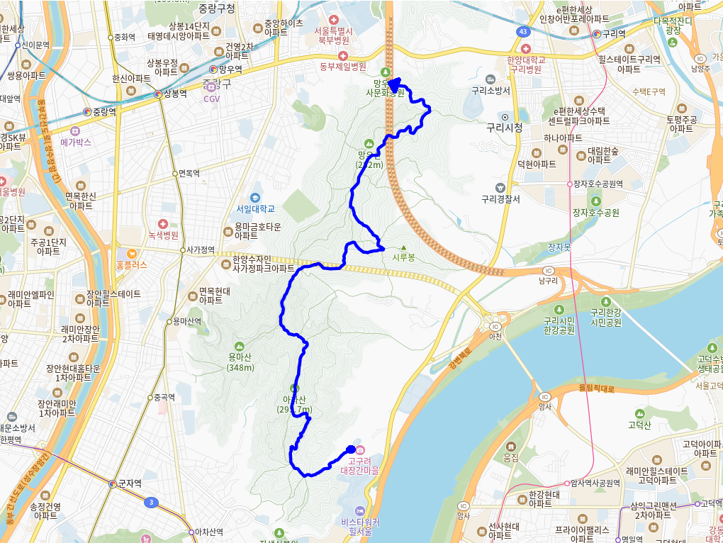 구리시, ‘구리둘레1길’ 도로명 부여로 안전한 등산 환경 조성 이미지 2 - 본문에 자세한설명을 제공합니다.