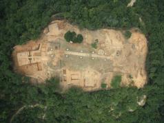아차산4보루 성벽발굴 항공촬영 유적원경 이미지
