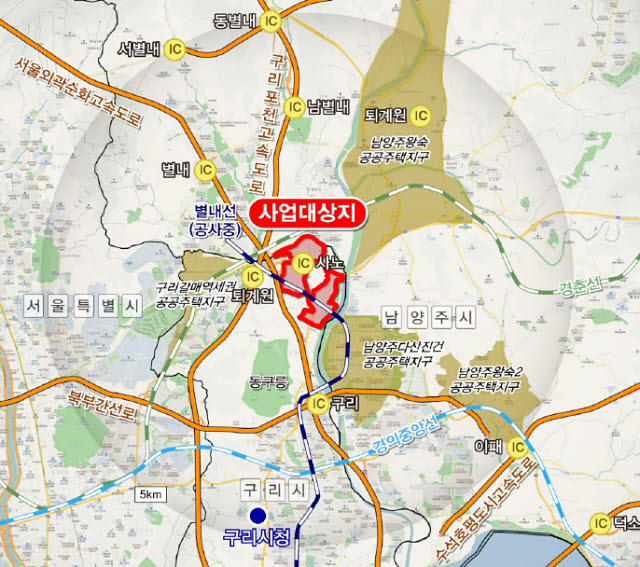 구리사노동3대종합개발 위치도