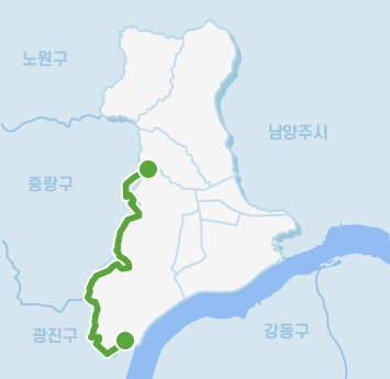 아차산-망우산길 코스지도