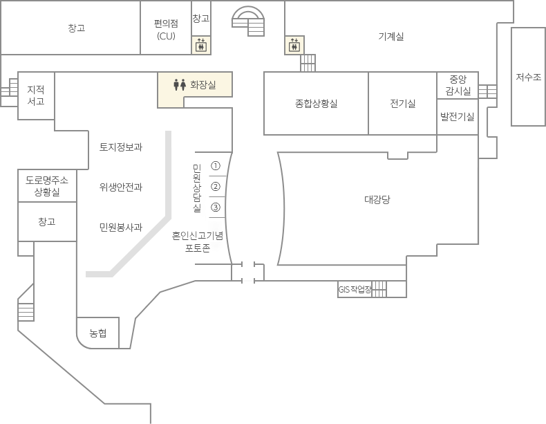 구리시청 본관 1층 평면도